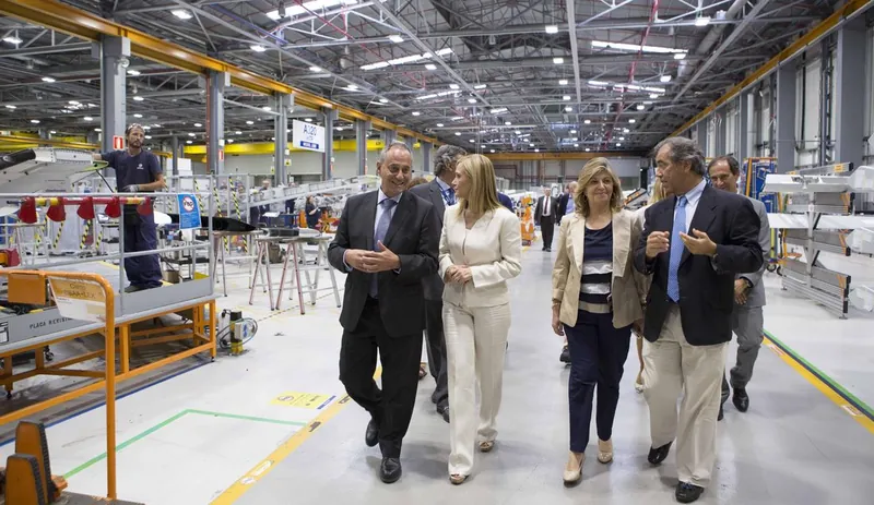 Interior de una nave de la factoría de Airbus en Getafe, durante una visita