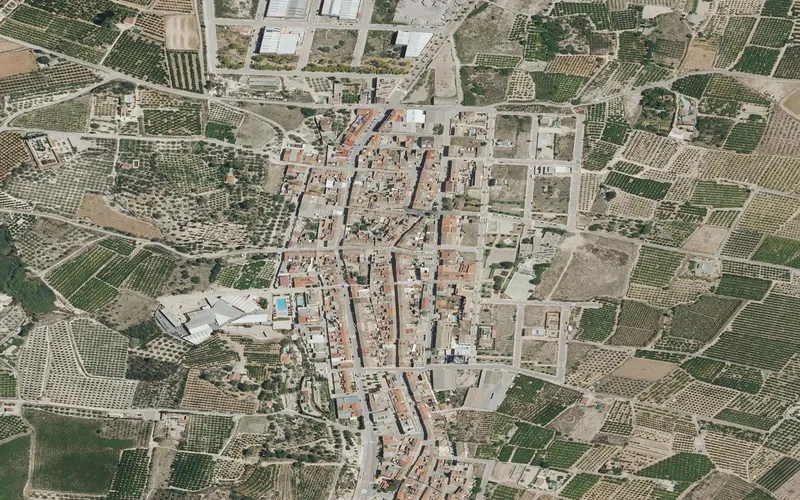 Llanera de Ranes, donde está la balsa y la estación de bombeo del tramo D (ortofoto del IGN)