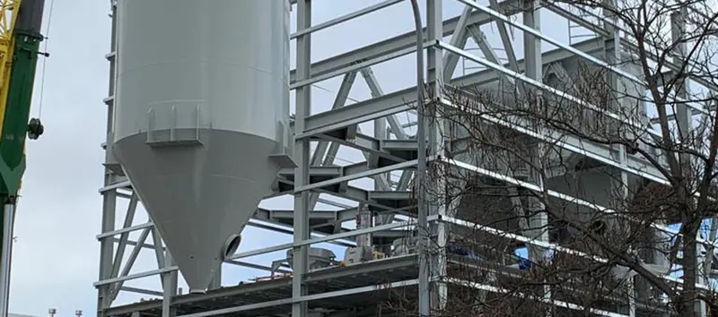 Obra de Luvimetal: Estructura metálica Planta de Morteros (Torrejón de Ardoz)